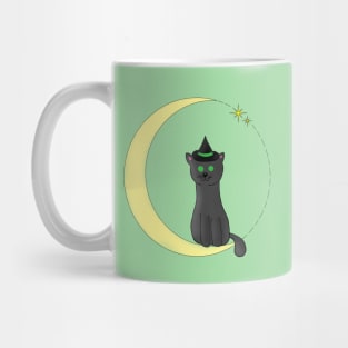 Witch Cat and Moon Mug